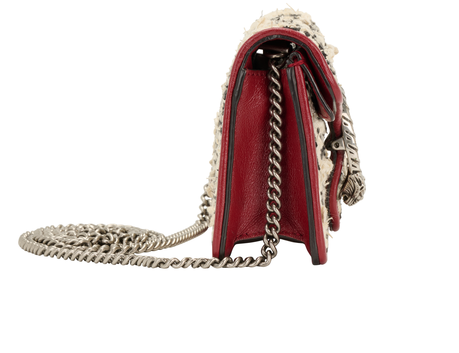 Super Mini Dionysus Tweed, &pound;495, Handbags, Beige/Red, Fabric/Leather, Side view